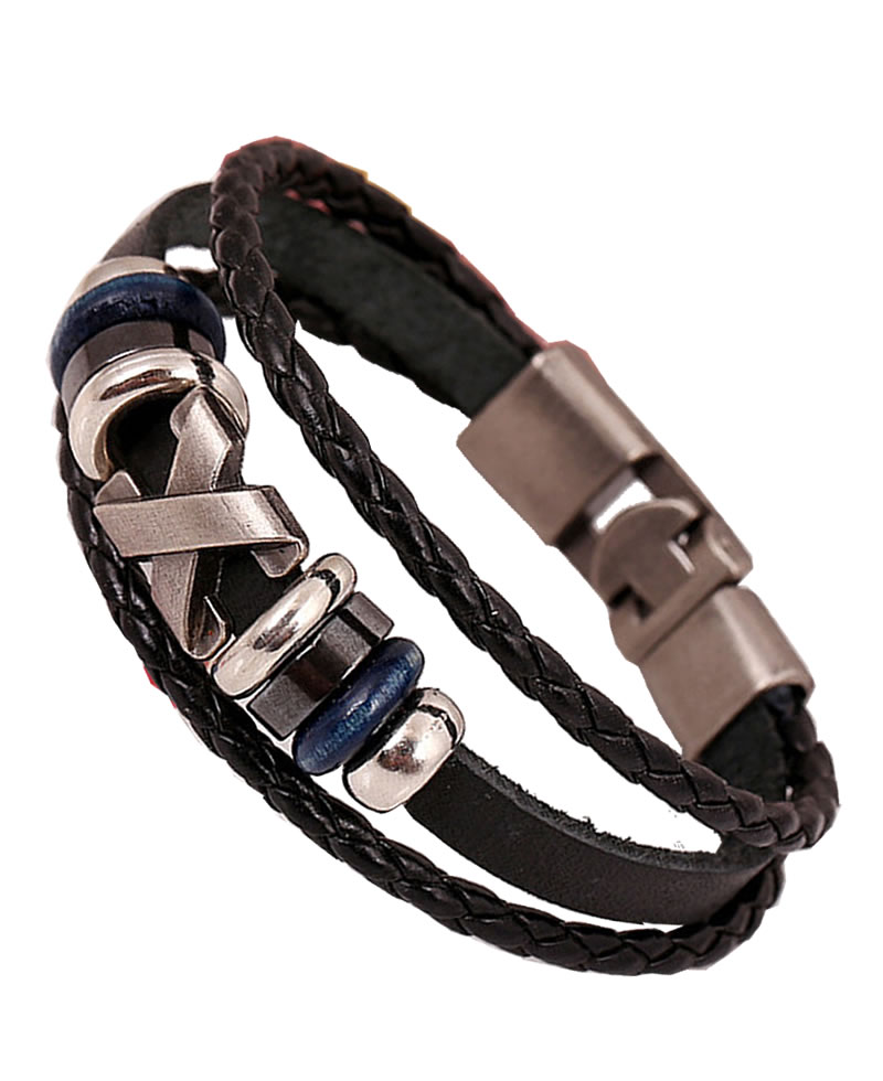 Men's Fashion X-Design Bracelet - Dark Brown