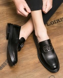 Mens Leather Italian Design Formal Loafers Shoes - Black