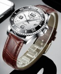 Wlisth 1853 Men's Corporate Leather Watch - Brown Leather