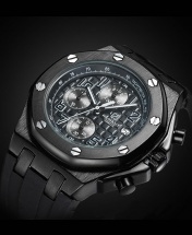 Hemsut Rubber Strap Waterproof Sports Watch - Black