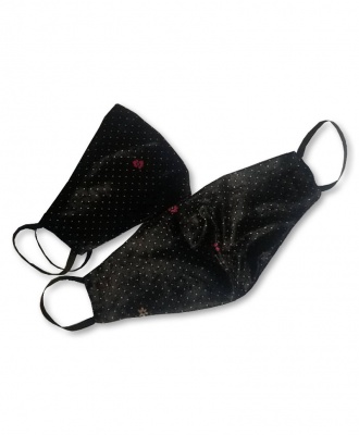 2-Pcs Double-Sided Protective Cotton Face Mask - Black Suede