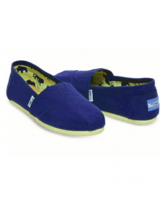 TOMS Mens Classic Canvas Casual Slip-On Shoes - Navy