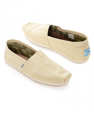 TOMS Classic Canvas Casual Slip-On Shoes - Khaki