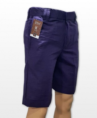 Conak Navy Blue Linen Blend Summer Shorts