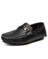 Men's Quality Fashion Leather Casual Loafers Slip-On Shoes - Black