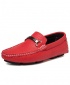 Men's Quality Fashion Leather Casual Loafers Slip-On Shoes - Red