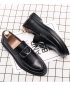 Mens Leather Italian Design Formal Loafers Shoes - Black