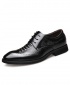 Men's Classy New Crocodile Skin Design Black Leather Brogue Dress Shoes