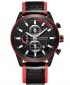 Curren Multi-Function Chronograph Leather Strap Waterproof Sports Watch - Black