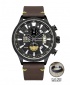 Smael Men's Chronograph Hollow Casual Leather Watch - Brown Leather PLUS FREE BRACELET