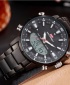 KT Dual Time Luminous Waterproof Mens Watch - Black