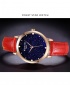 Wlisth Fashion Starry Sky Women's Waterproof Quartz Leather Watch - Red