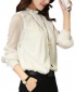 Women's New Fashion Ruffled Chiffon Long-Sleeved Shirt - White