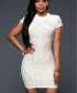 Women's Silver Embellished Mini Dress - White