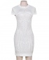 Women's Silver Embellished Mini Dress - White