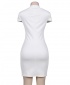 Women's Silver Embellished Mini Dress - White