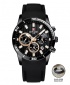 Reward VIP Men Chronograph Waterproof Silicone Rubber Sport Watch - Black