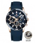 Reward VIP Men Chronograph Waterproof Silicone Rubber Sport Watch - Blue