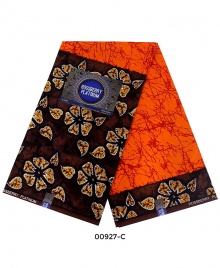 Rossberry Platinum Orange with Brown Petals Ankara Fabric - 6 Yards