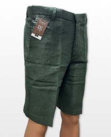 Conak Dark Green Linen Blend Summer Shorts