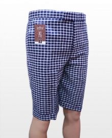 Conak Blue Grids Linen Blend Summer Shorts