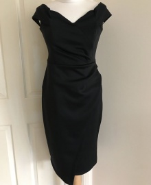 Debs Black Wrap Pencil Dress