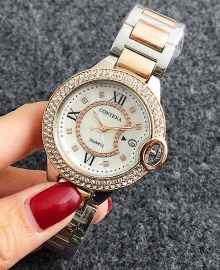 Contena Luxury Ladies Studded Womens Quartz Watch - Rose Gold and Silver