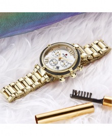 Reward VIP Women Three Eyes Quartz Bracelet Wrist Watch - Gold