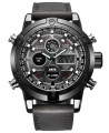 Xinew New Fashion Digital Men Leather Analog and Digital Watch Dual Time Watch - Seli.com.ng