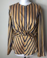 ATM Striped Long Sleeved Front Twisted Top